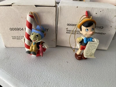 Disney’s Pinocchio and Jiminy Cricket Magic Christmas Ornament-Grolier With Box - Image 1 of 4