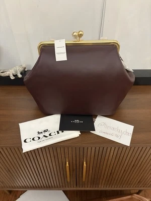 NWT COACH Black Currant Large Frame Kisslock Bag Kiss Lock 🌼 SHIPS TODAY 💕 - Image 1 of 4