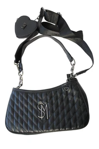 Steve Madden Valentines Crossbody Bag With Heart Coin Purse Black - Picture 1 of 10