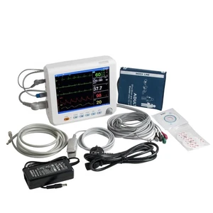 Portable 8 Inch ICU Patient Monitor Signs ECG NIBP RESP TEMP SPO2 PR TFT - Picture 1 of 12