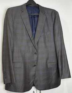 Blazer Brooks Brothers Regent Fit Reda lana italiano uomo 46R grigio e marrone a quadri - Foto 1 di 7