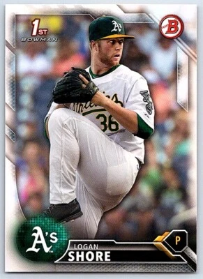 2016 Bowman Draft Logan Shore Oakland Athletics #BD-66 - Image 1 of 2