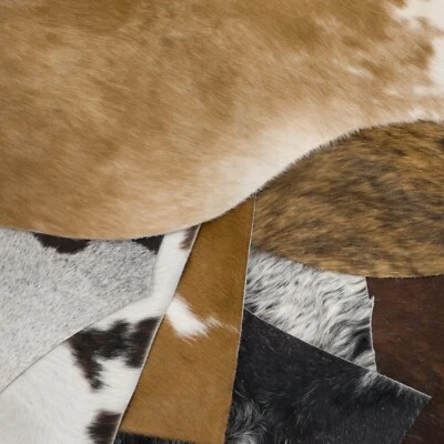 Chatarra de cuero de vaca restos de cuero de vaca artesanías 1 libra marrón/negro/blanco roto Foto 1 de 4