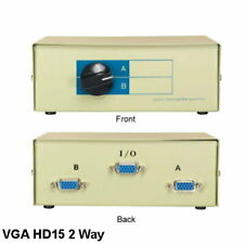 Kentek VGA HD15 2 Way Data Transfer Switch Box Female Port PC MAC Video Monitor