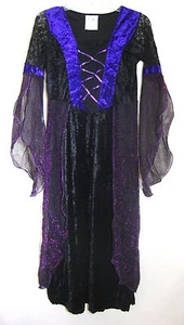 DARK ANGEL Costume Velvet Corset Vampiress Dress Purple Black Goth Adams JR Lg - Picture 1 of 5