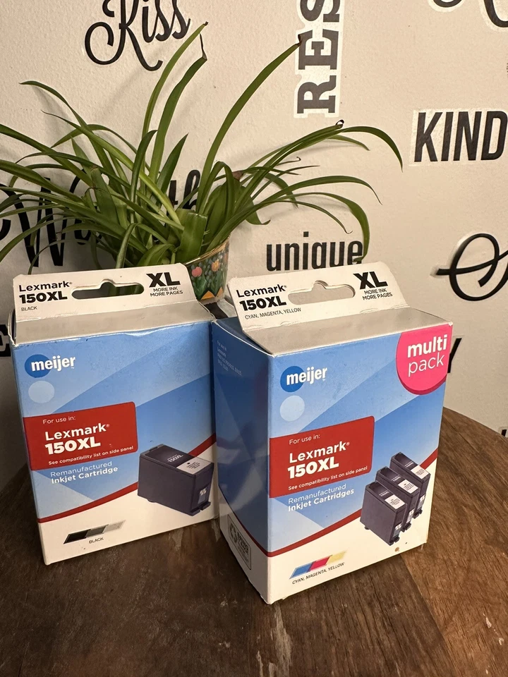 Meijer Ink Cartridge For Lexmark 150XL Cyan/Magenta/Yellow Color Inkjet. 2 Box - Image 1 of 1