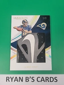 2016 Panini Immaculate Collection JARED GOFF Gloves NIKE SWOOSH Rookie RC #1/2 - Picture 1 of 6
