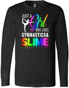 Just A Girl Who Loves Gymnastics Amp Slime Gift For Girl T-Shirt - Picture 1 of 3