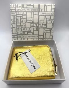 Comme Des Garçons Gold Leather Zip Wallet - Picture 1 of 6
