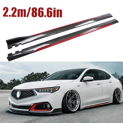 For Acura TLX Carbon Fiber Look 86.6" Side Skirt Extension Spoiler Foto 1 de 4