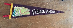 Vintage New York Black Yankees Negro League Yankee Stadium Baseball Pennant 40's - Picture 1 of 7