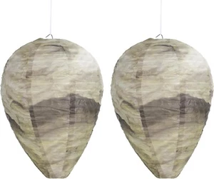 Fake Wasp Nest Decoy, 2 Pack Outdoor Hanging Hornets Nest for Garden Home - Picture 1 of 7