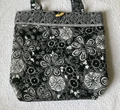 SALLY JANE - Black & White Floral Fabric Shoulder / Shopping Bag - BNWT - Image 1 of 4