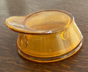 Vintage Paden City Amber Military Hat Trinket Box Or Powder Puff Jar - Picture 1 of 6