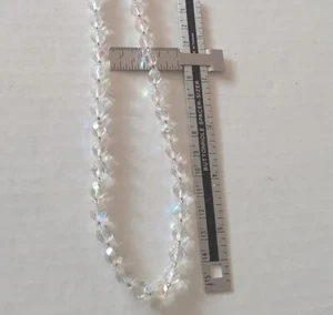 Crystal Clear Color Beaded Necklace 24" Handmade  Faceted Gradient Vtg Costume  - Bild 1 von 15