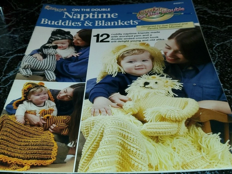 AZ13 TNS 2002, ON THE DOUBLE NAPTIME BUDDIES & BLANKETS CROCHET PATTERN LEAFLET - Image 1 of 2