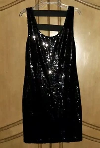 MONTEAU, formell, Junior, über Knie, Mini SCHWARZ PAILLETTEN KLEID ~ GR. M.... Neu ohne Etikett - Bild 1 von 5