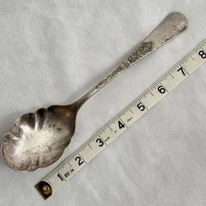 VTG REED & BARTON SILVER PLATE ? SUNFLOWER FLORAL SCALLOPED SPOON flatware - Picture 1 of 6