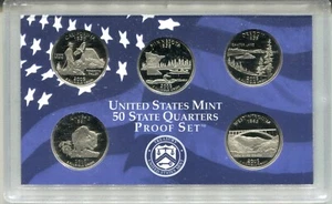 2005 S Proof State Quarter Set Gem Original Box & COA 5 Coins CN-Clad - Picture 1 of 6