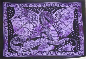 Tie Dye Hippie Poster Dragon Wall Hanging Table Cover Tapestry Home Decor Dorm - Picture 1 of 3