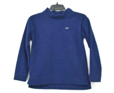 Pullover polar manga larga cuello falso azul unisex Vineyard Vines niños M 10/12 Foto 1 de 4