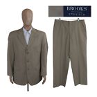 Pantalon beige Brooks Brothers extensible deux pièces mélange coton kaki 44R 37X30