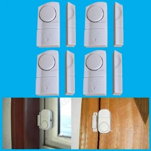 4x Kabellos Tür & Fenster Eintritt Alarm Set, Heimbüro, Einbruch Security Sensor - Bild 1 von 3