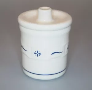 Longaberger Pottery Woven Traditions Blue Small Condiment Crock Lid Canister - Picture 1 of 4