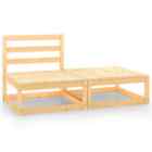 2-piece Outdoor Sofa Set Garden Patio Lounge Bench Stool Chairs Solid Pine Wood