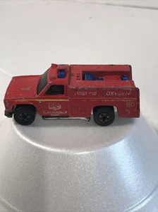 Hot Wheels 1974 Emergency Unit Fire Truck Red Hong Kong Base Rare - Picture 1 of 8