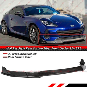 For 2022-2025 Subaru BRZ ZD8 Carbon Fiber 3pc RS Style Front Bumper Lip Splitter - Picture 1 of 7