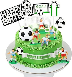 Tortendeko Fussball, Tortenaufleger Fussball Deko Kinder Torte Kuchendeko Fussba - Bild 1 von 7