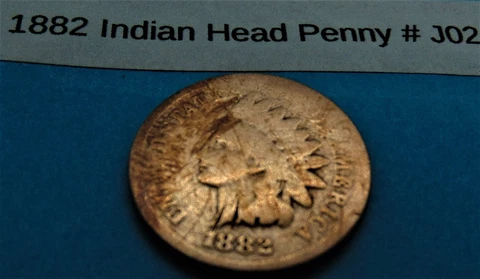 1882 INDIAN HEAD PENNY #J02 - Actual Coin Shown - Free Shipping Cover