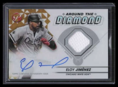 2023 Topps Pristine Around Diamond Gold Refractor Eloy Jimenez Jersey Auto 48/50 - Image 1 of 2