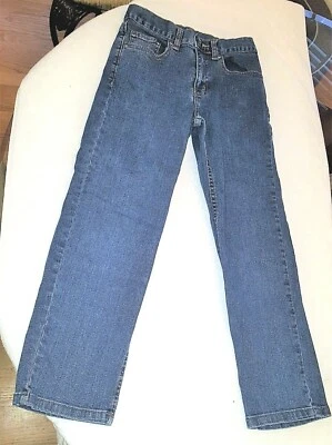 Pantalones de mezclilla azules 10R para niños con cintura ajustable desteñida gloria azul medio largos Foto 1 de 4