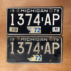 1979 Michigan License Plate Pair Truck # 1374-AP