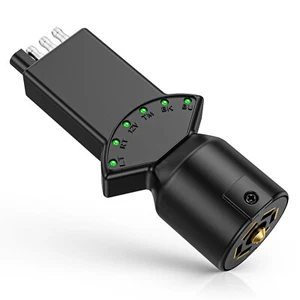 7 Pin & 4 Pin Circuit Tester Adapter w/ 6 LED Indicators Flat Trailer Connector - Picture 1 of 12