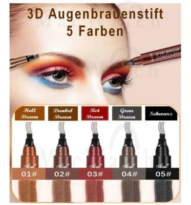 Augenbrauen Stift 3D Eye Brow Pen Tattoo Microblading 5 Farben Wasserfest  24h - Bild 1 von 4