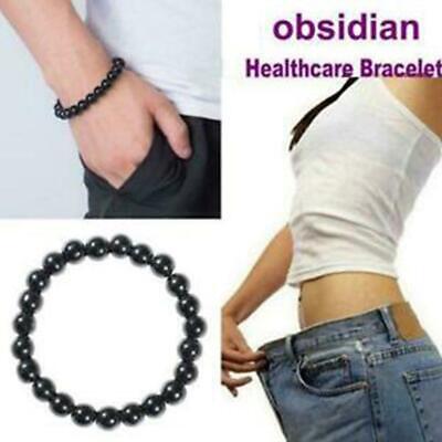 16mm Lymphatic Drainage Black Obsidian Bracelet Detox Weight And Lose U5D6 • 7.48$