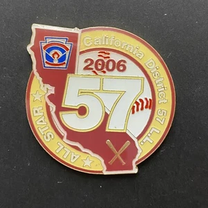 California District 57 L.L. Prendedor de solapa de béisbol All Star Little League 2006 - Imagen 1 de 3