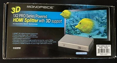 Monoprice Pro Series Powered  1x2 Hdmi Splitter with 3D support - Image 1 of 4
