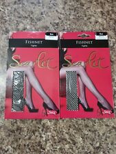 Joblot 7 Pairs Silky Scarlet Fishnet Tights Black Medium 36in-42in