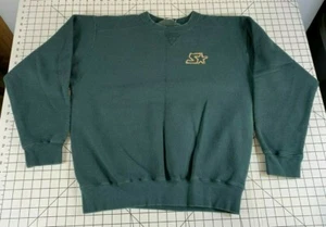 Vintage 90s Grunge Surf Skate Starter Distressed Worn Sweatshirt Green Faded - Picture 1 of 7