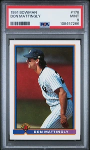 1991 BOWMAN #178 DON MATTINGLY YANKEES Graded PSA 9 *MINT* - Picture 1 of 2