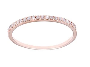 Oro Rosa 1/6ct Pavé Alianza con Diamante ( G-H , I1-I2) - Imagen 1 de 4