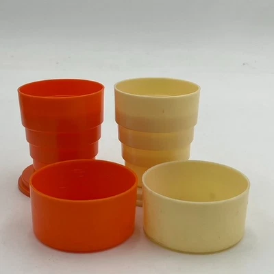 Juego de 2 tazas plegables vintage para camping senderismo peso ligero MCM tomas de plástico Foto 1 de 4