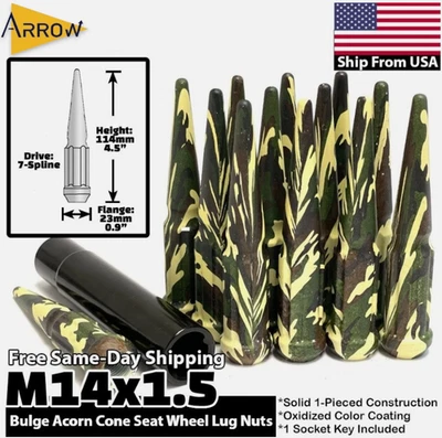 Tuerca de clavo de ranura 32 CAMO M14x1,5 ajuste: Ford 1999-2023 F250 F350 Super Duty Foto 1 de 4