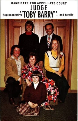 Vintage Political Campaign Postcard Judge Toby Barry Illinois Third District - Image 1 of 2