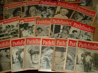 Pathfinder News Weekly lot of 17 vintage issues 1945 WWII Einstein/Eisenhower + - Image 1 of 4