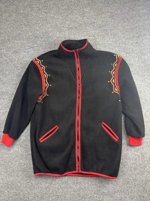 Chaqueta artística portátil Bob Mackie para mujer mediana polar cremallera completa bordada Foto 1 de 4